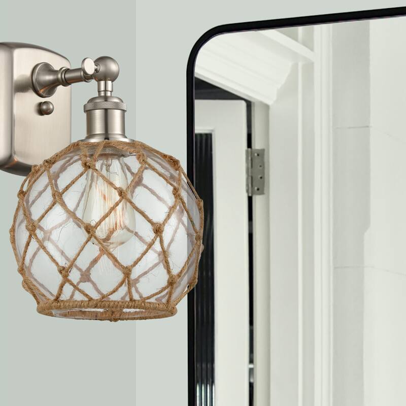 Innovations Lighting Farmhouse Rope 13" Tall Bathroom Sconce