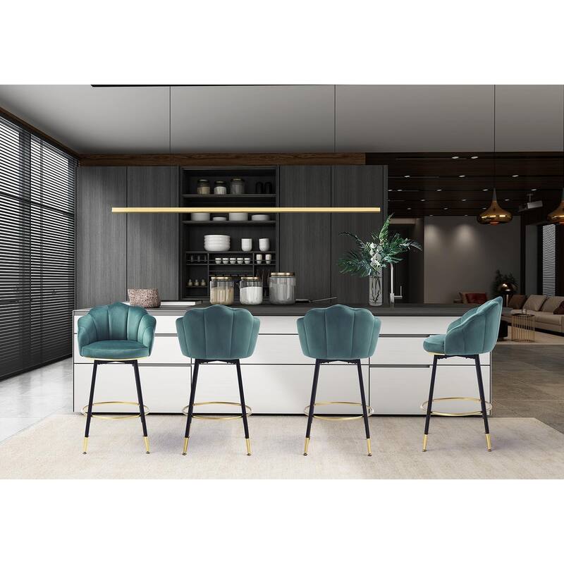 Hausfame Modern Swivel Bar Stools With Backs (Set of 2) - 22.2 in. W X 21.3 in. D X 39.6 in. H