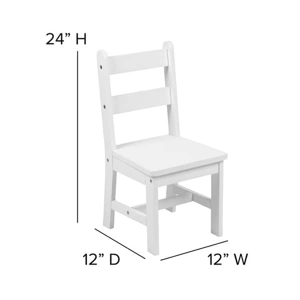 dimension image slide 3 of 6, Kids 3 Piece Solid Hardwood Table and Chair Set for Playroom, Kitchen