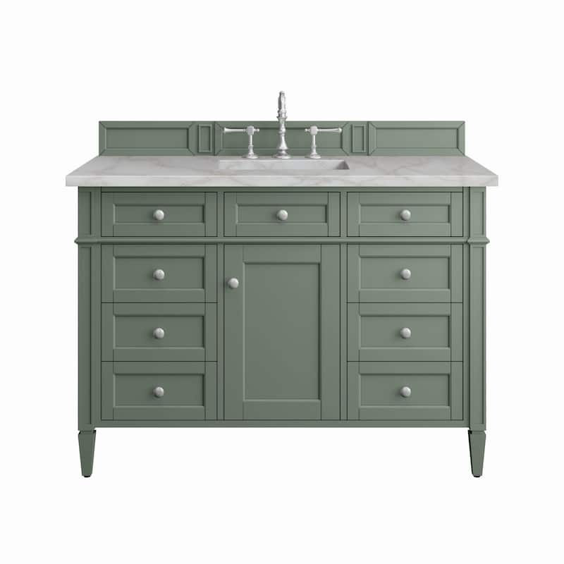 James Martin Vanities 650-V48-3VSL Brittany 48" Single Basin Poplar - Smokey Celadon