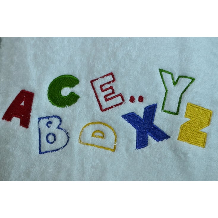 Lucia Minelli Kid's Alphabet Embroidered Turkish Cotton Bathroom Towel Set - Quick Dry and Plush Bath Towels (Set of 6)