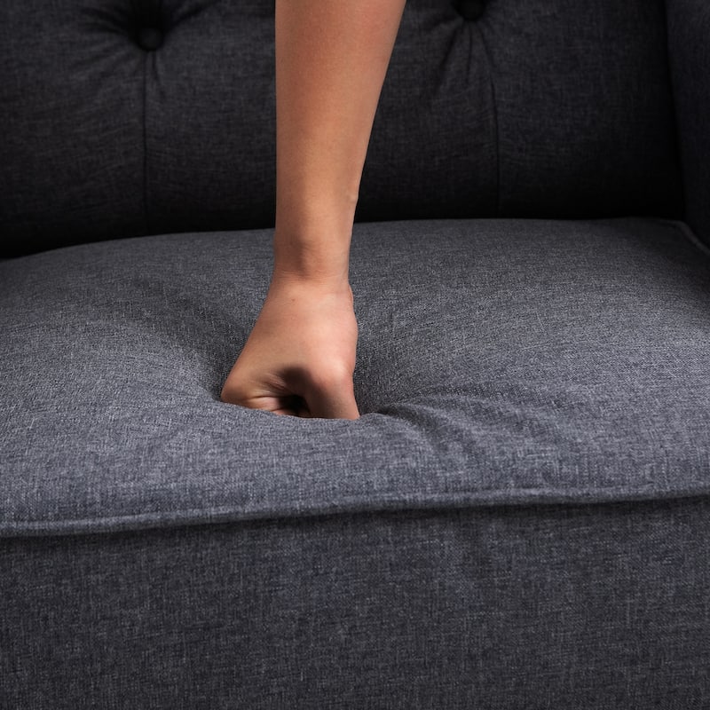 Grey 26" Tufted Recliner Chair with Footrest