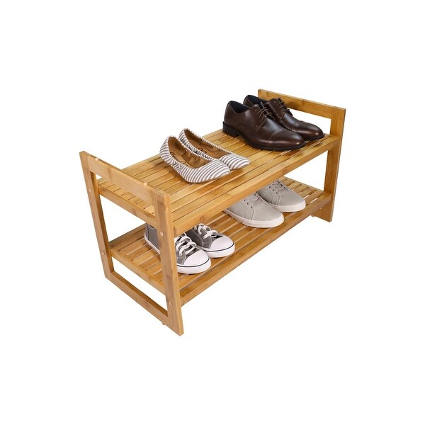 Tidy Living 2 Tier Bamboo Shoe Rack