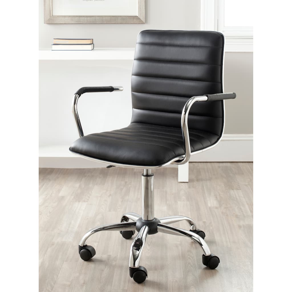 SAFAVIEH Kendra White Adjustable Height Office Desk Chair - 22.4" x 19.9" x 35.9" - 22.4" x 19.9" x 35.9" - 22Wx23Dx40H