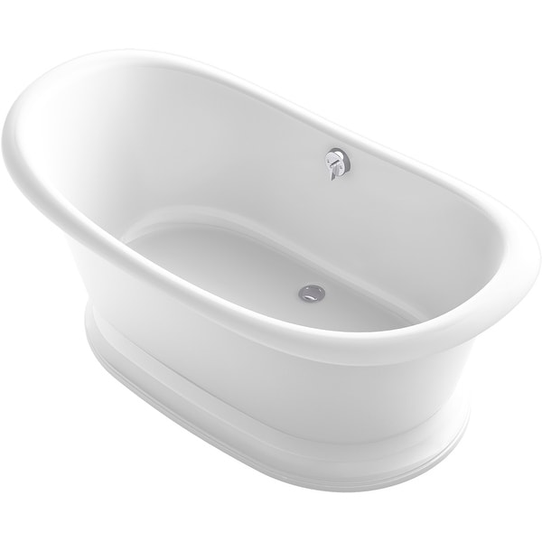 Kohler K-21000-W Artifacts 67" Free Standing Cast Iron Soaking Tub with Center Drain and Overflow - White