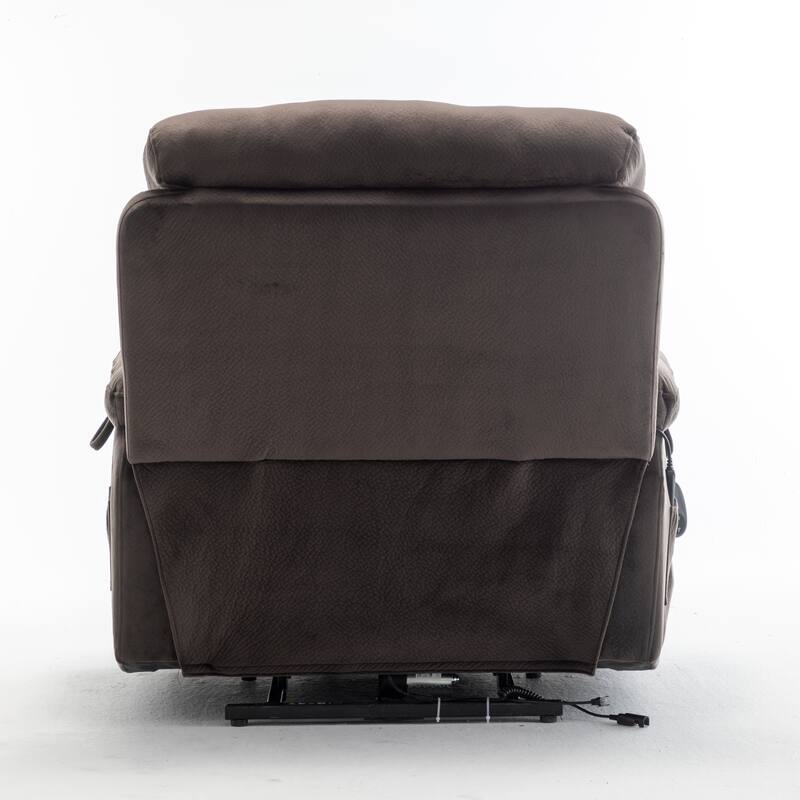 Velvet Wide Power Lift Recliner Chair with Heat, Massage & Silent Motor