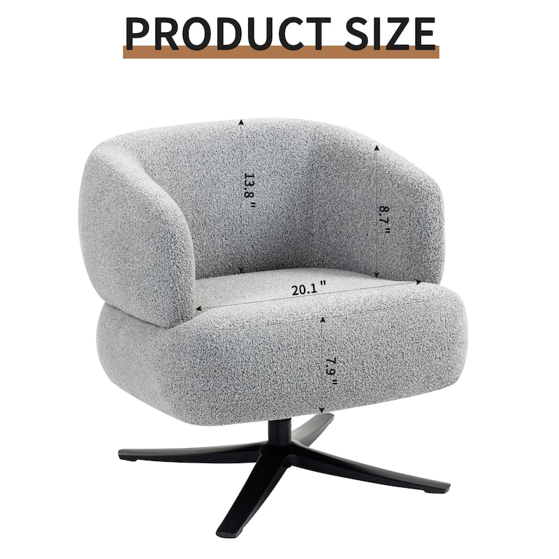 Swivel Chair Leisure Chair Side Chair, Rustic Accent Chair Antique Grey Reception Chair Reading Chair Armchair