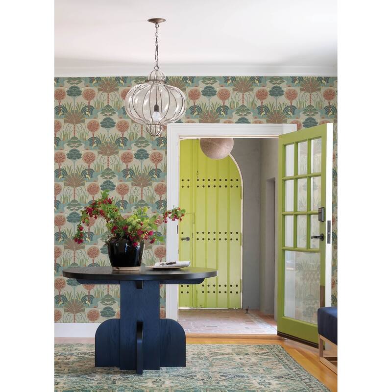 Scott Living Mandeville Pastel Tropical Paradise Wallpaper