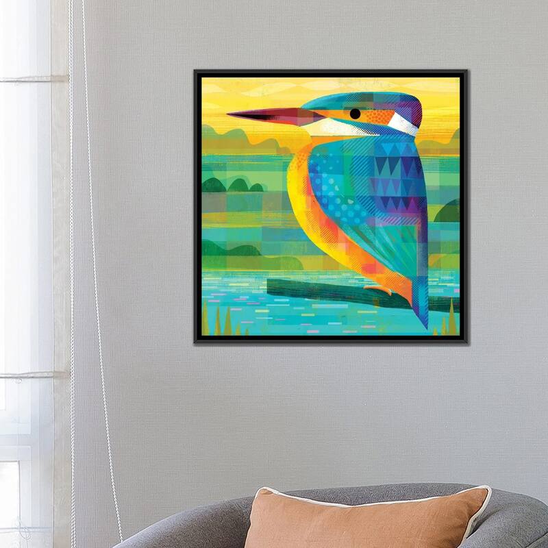 iCanvas "Kingfisher" by Gareth Lucas Framed Canvas Print