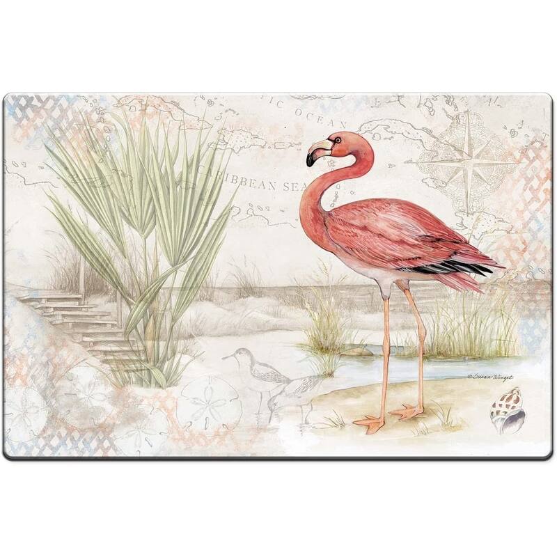 CounterArt Caribbean Seas 30” x 20” Decorative Vinyl Comfort Floor Mat, Manufactured in The USA, Waterproof, Easy to Clean - Multi