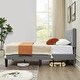 preview thumbnail 20 of 65, VECELO Upholstered Kids Bed Frame with Diamond Tufted Headoard,Twin Size Bed Set of 2