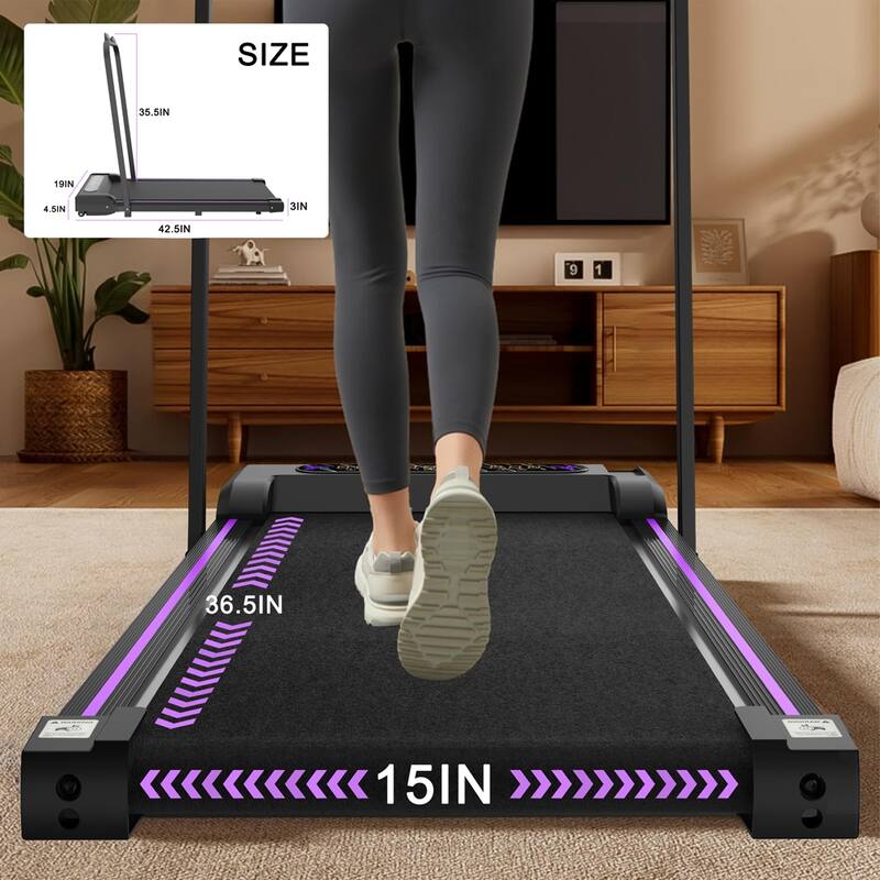 Under Desk Treadmill,Walking Pad, 2 in 1 Portable Treadmill with Handle Remote Control LED Display, Walking Jogging Machine