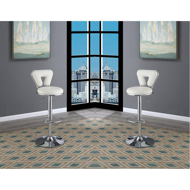 360° Swivel Bar stool Set of 2, Faux Leather Upholstered Counter Back Bar Chairs, Dining Chair with Backrest and Footrest