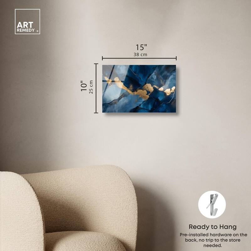 Dark Texture Golden Touch I Acrylic by Art Remedy, Ready to Hang