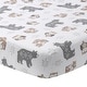 preview thumbnail 1 of 3, Lambs & Ivy Woodland Forest Animals White/Gray Cotton Fitted Mini Crib Sheet