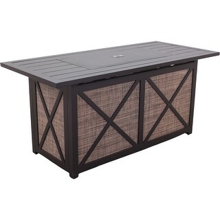Courtyard Casual Santa Fe Rectangle Fire Pit in Java with 18 lbs of ... image.