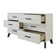 preview thumbnail 21 of 27, CraftPorch Corduroy 4-pieces Mid-Century Modern White Bed with Light Grey Furniture Bedroom Set