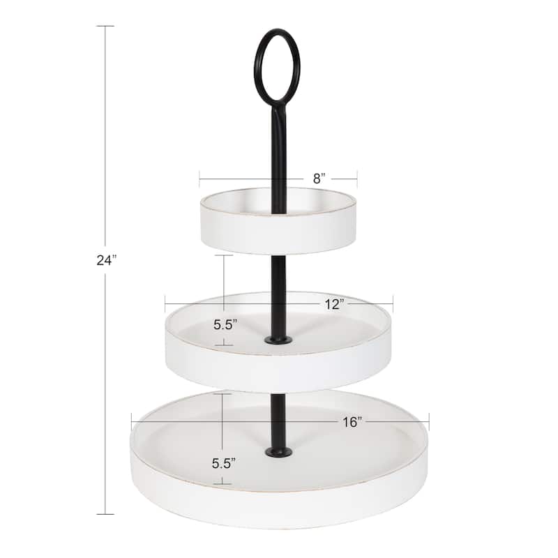 Kate and Laurel Woodmont 3 Tiered Wood Tray - 3 Tier