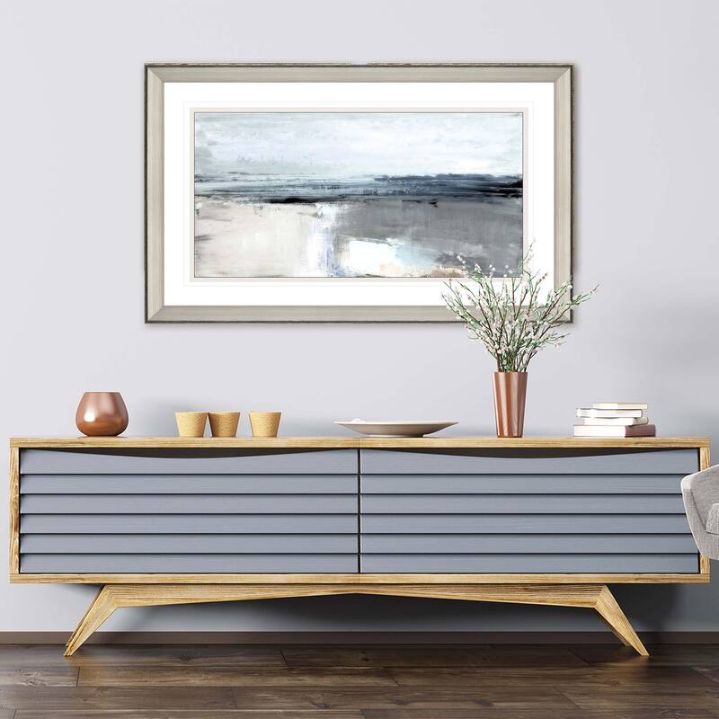 Moody Coast II Framed Art Giclee Under Glass - Blue
