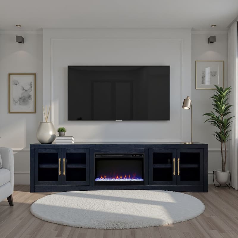 Bridgevine Home Heritage 94 inch Fireplace TV Stand, for TVs up to 100 inches