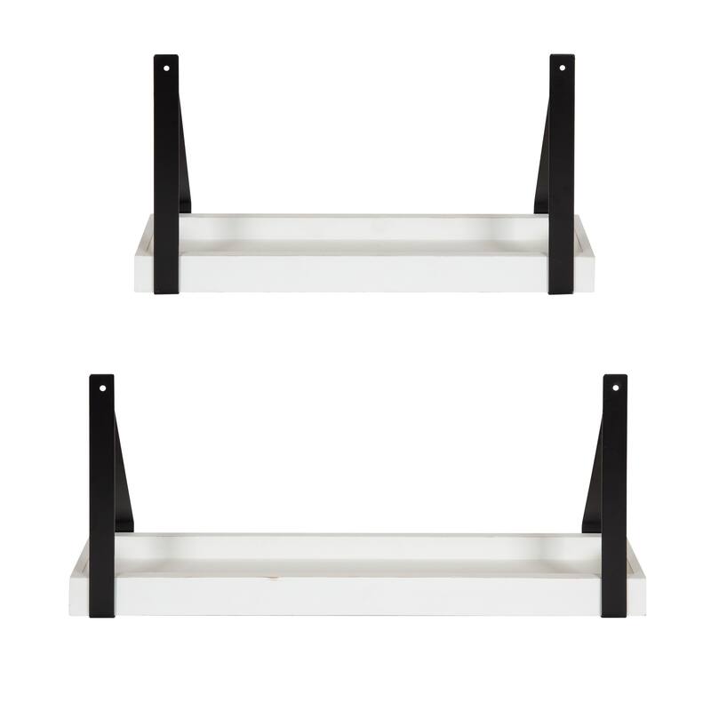 Kate and Laurel Sudbury Wood and Metal Wall Shelf Set - 2 Piece