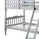 preview thumbnail 5 of 4, Alice Classic Twin Bunk Bed with Ladder, Guard Rail, Carved Legs, Gray