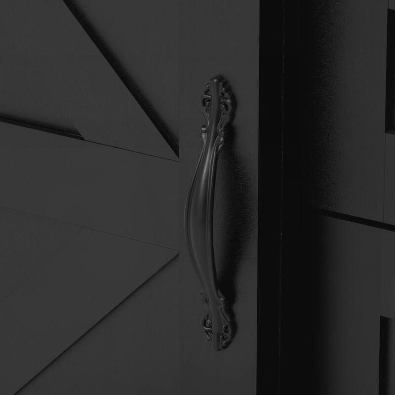 Sideboard with Storage,Farmhouse Storage Cabinet with Sliding Barn Doors and 4 Drawers