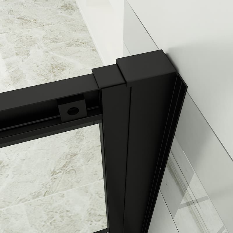 Elegant Corner Entry Shower Enclosure in Sliding Shower Doors 34 in. W x 34 in. L x 72 in. H Shower base not included.