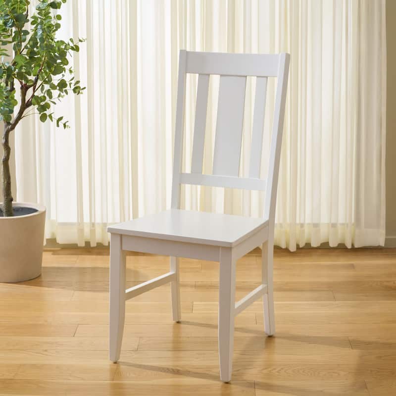 SAFAVIEH Home Roswitha Slat Back Side Chair - 18"W x 22"D x 39"H - White