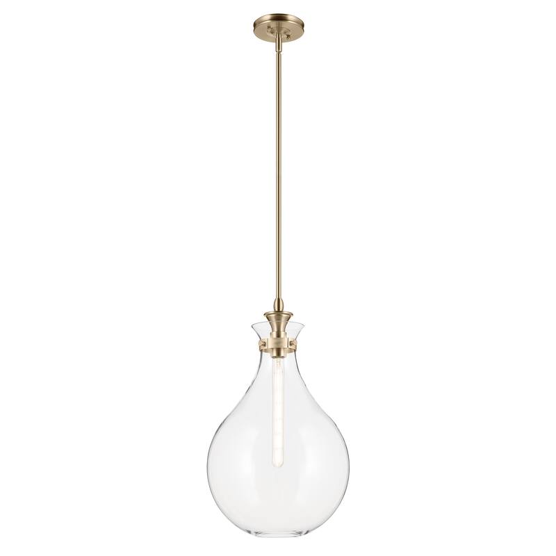 Kichler Lighting Laria 14 Inch 1 Light Pendant with Clear Glass in Champagne Bronze