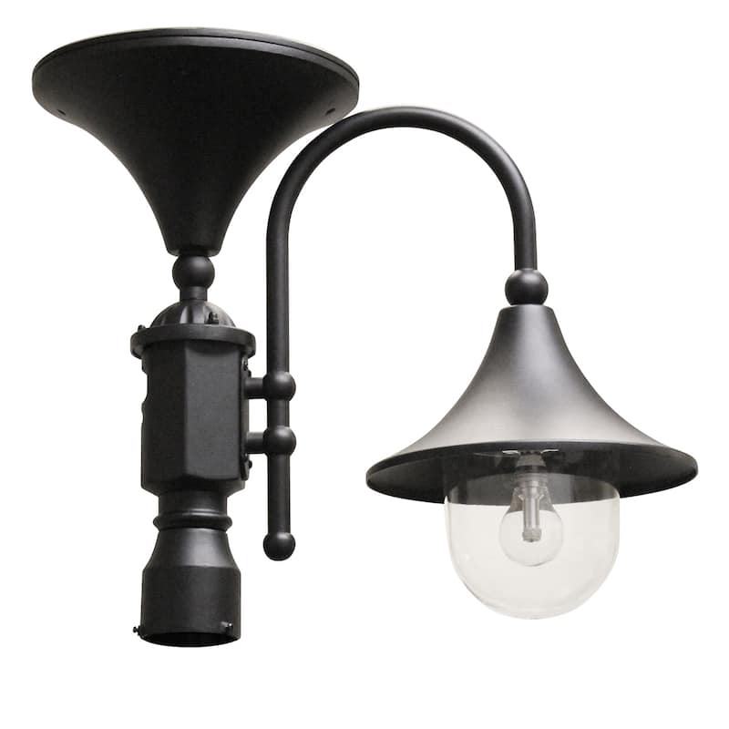 Everest Black Modern Solar LED Post Light w/ 3' Fitter (Head Only)