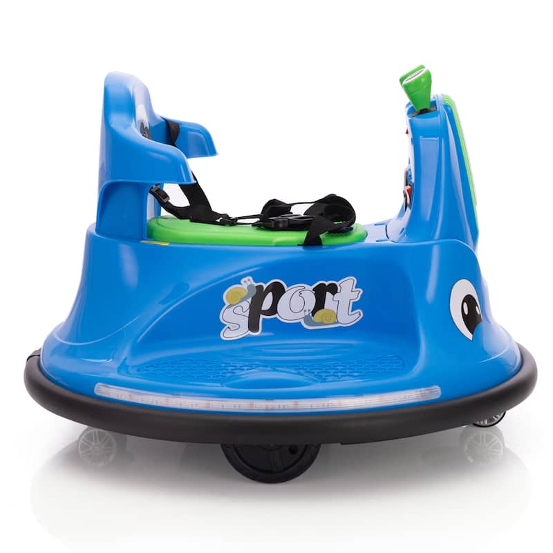 12V Snail-Shaped Kids Electric Bumper Car with Remote Control, Ride On Car with LED Lights,360 Degree Rotate, Toddler Race Toys