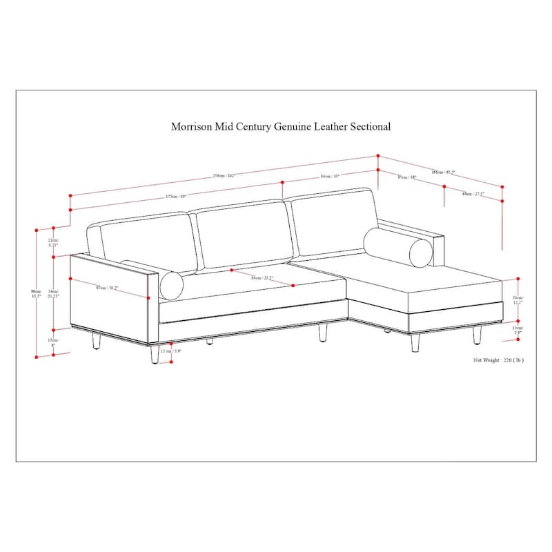 WYNDENHALL Brixley Mid-Century102 inch Wide Sofa