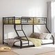 preview thumbnail 2 of 9, Twin XL Over Queen Metal Floor Bunk Kids Bed - Modern Design, Sloping Stairs, Space-Saving for Bedroom, Easy Assembly, Black