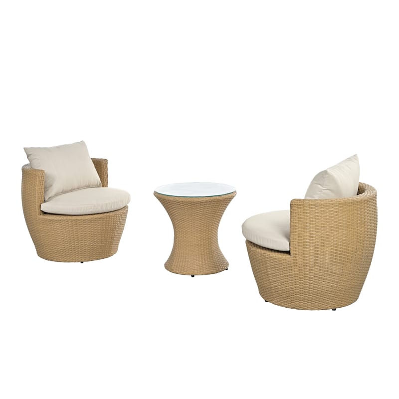 Kono 3-piece Wicker Chat Set by Christopher Knight Home