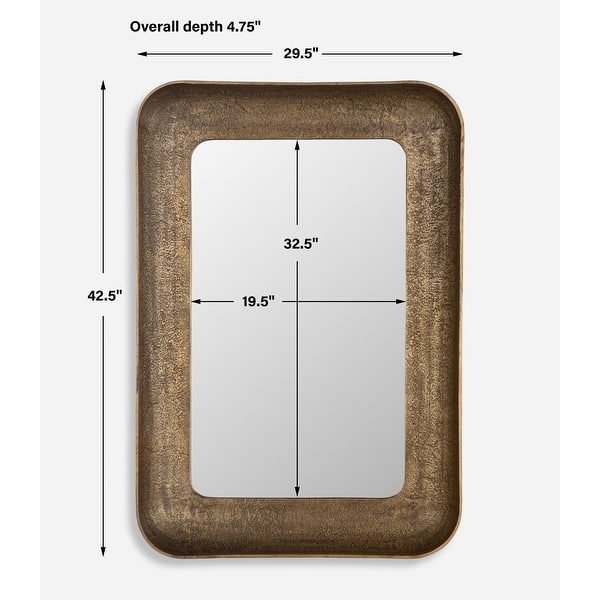 Uttermost Alvaro Antique Brass Mirror - 42.5"H x 29.5"W x 4.75"D