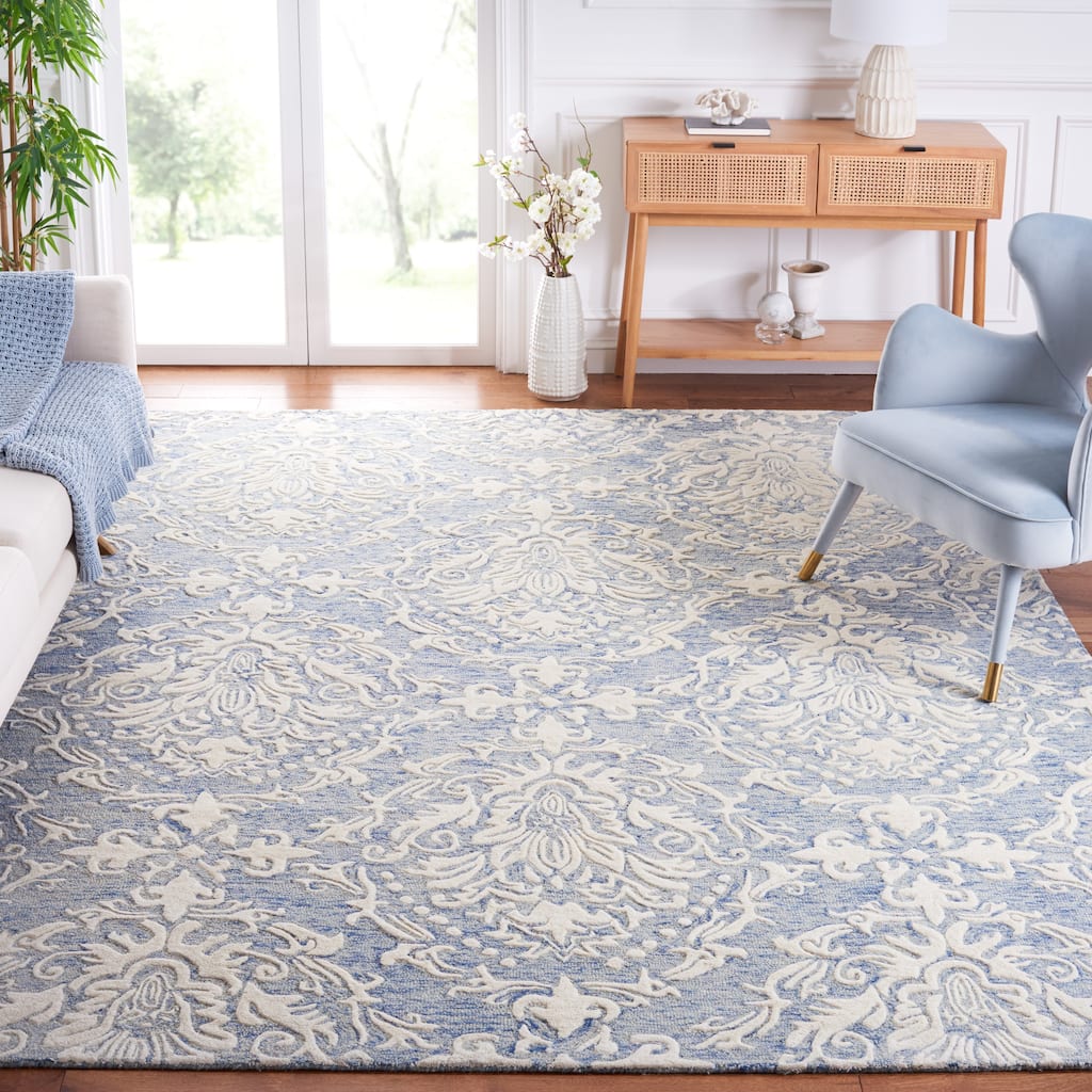 SAFAVIEH Handmade Blossom Ambroisine Modern Floral Wool Rug