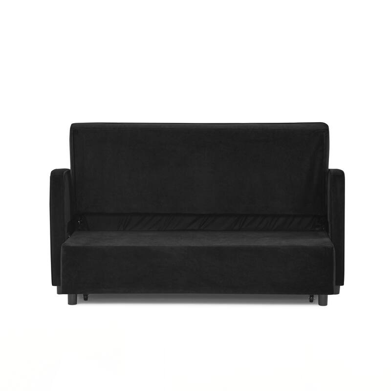 Loveseats Sofa Bed with Pull-out Bed,Adjsutable Back and Two Arm Pocket