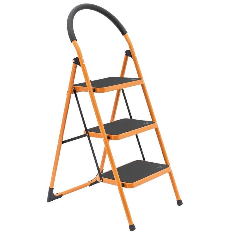 Portable 2/3/4 Step Ladder Lightweight Ladders with Sturdy Steel and Anti-Slip Wide Pedal (330 Lb)