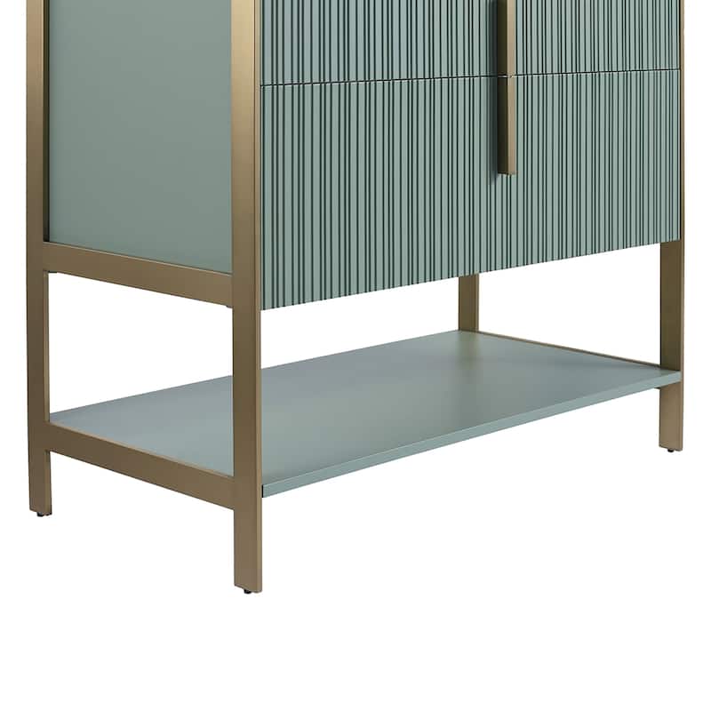 Fine Fixtures Serenity Modern Bathroom Vanity with White Glass Top