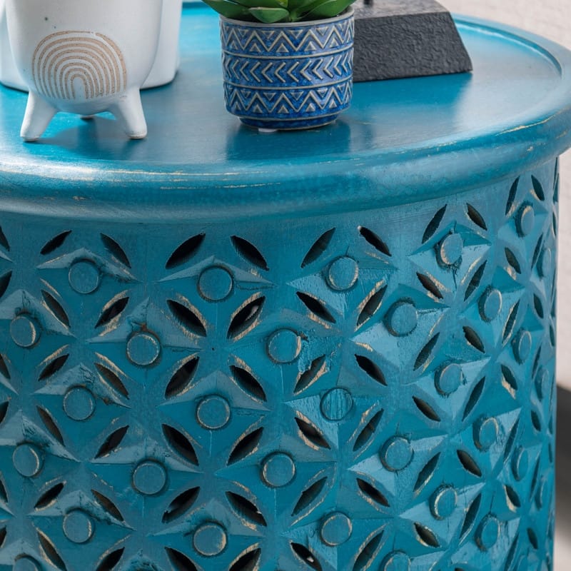 Linon Jennifer Boho Round Side Table