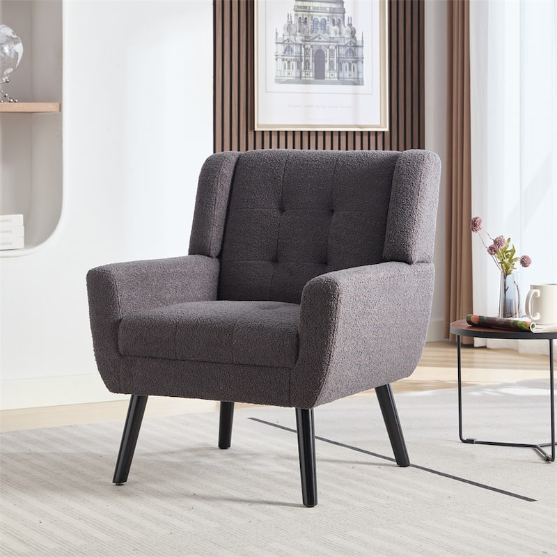 Modern Soft Ergonomics Accent Chair with Black Legs For Indoor Home