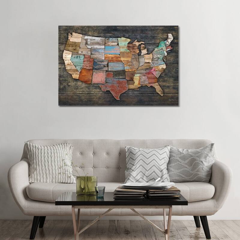 iCanvas "USA Map I" by Diego Tirigall Canvas Print - 32x48x1.5