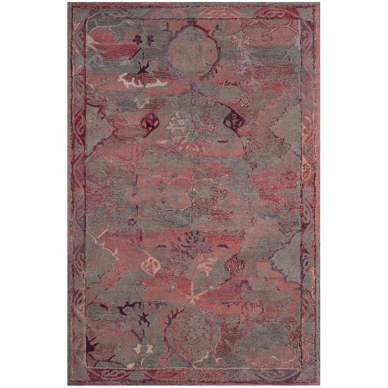 SAFAVIEH Handmade Distressed Kesha Vintage Boho Oushak Oriental Polyester