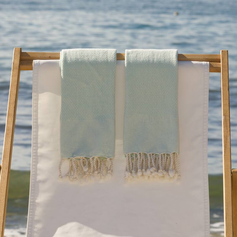 Authentic Hotel and Spa 100% Turkish Cotton Fun in Paradise Pestemal Hand/Guest Towels (Set of 2)