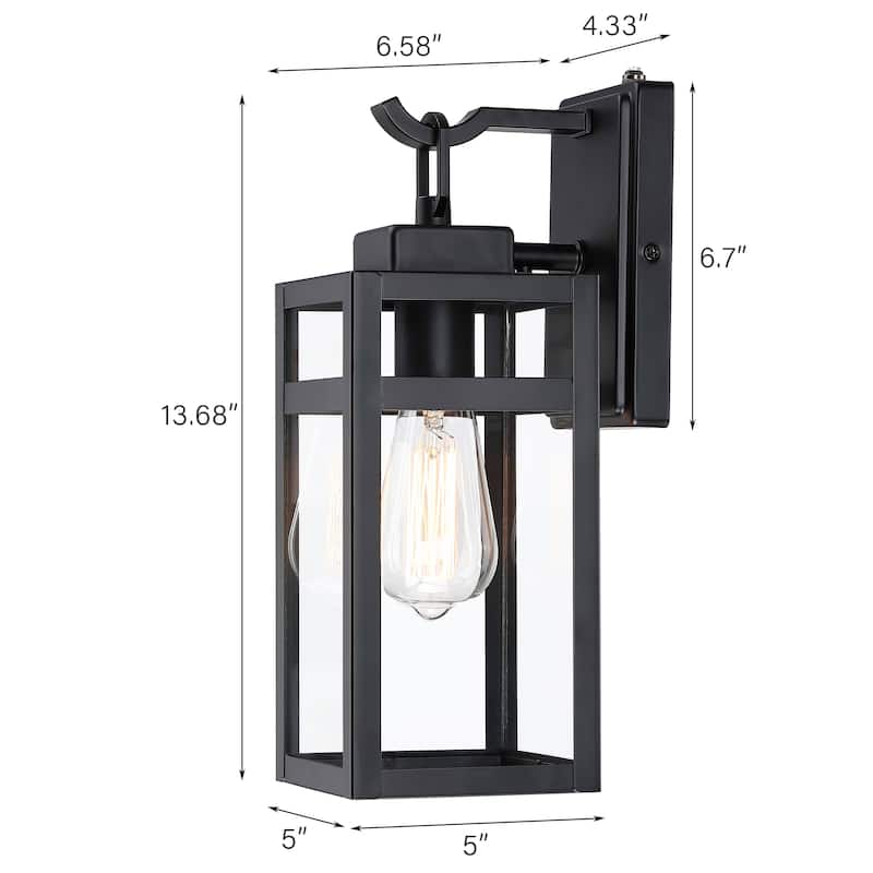 4 Pack Outdoor Wall Light With Sensor Fixtures - 5"x6.57"x14.06"