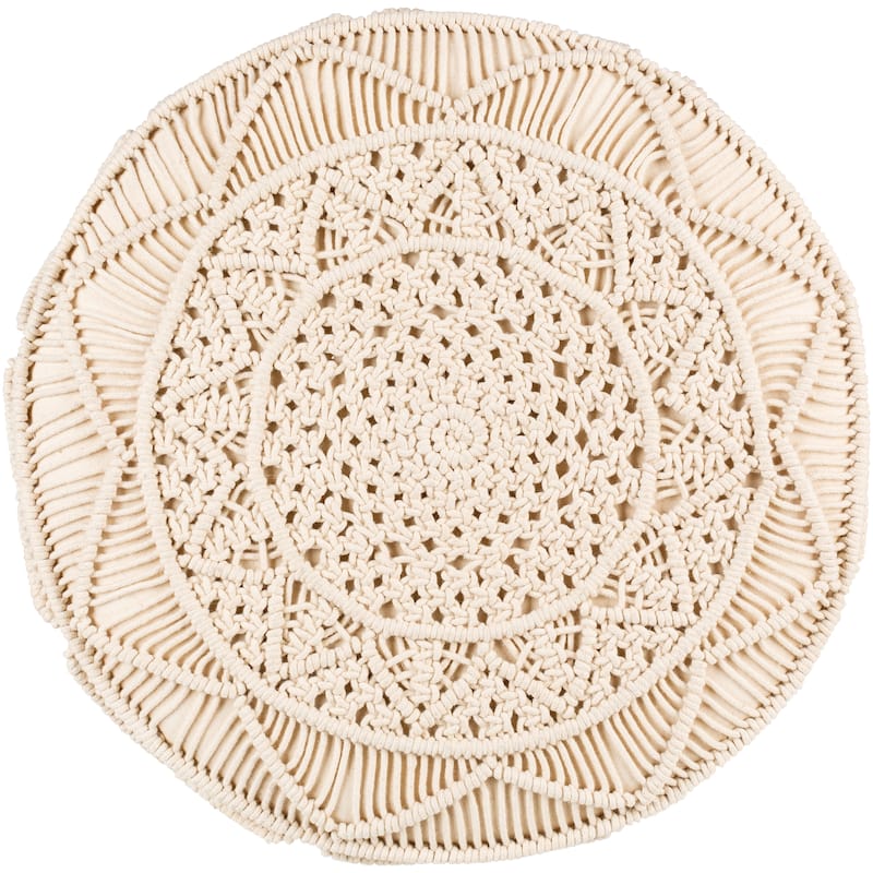 Cruuz Macrame Hand Crafted Footstool