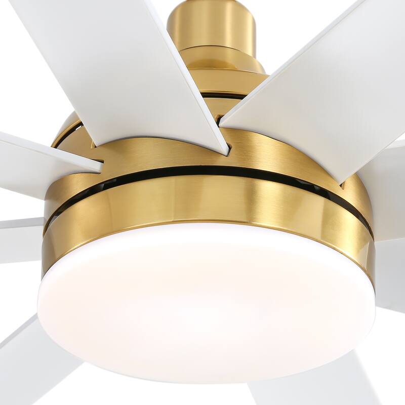 72 Inch Gold LED Ceiling Fan with Light Remote(8-Blade)