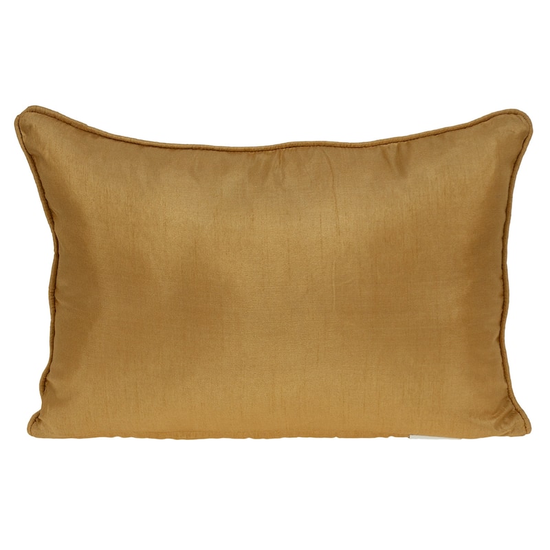 HomeRoots 14" X 20" Beige Zippered 100% Cotton Throw Pillow With Embroidery