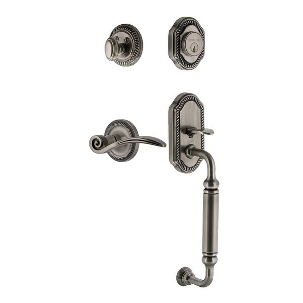 Nostalgic Warehouse ROPSWN_ESET_234_CG_RH Rope Right Handed Sectional Single Cylinder Keyed Entry Handleset with C Grip and